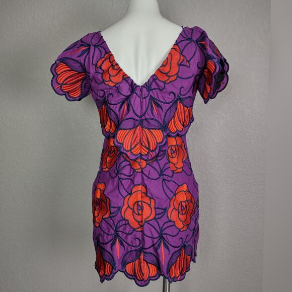 Alice McCall Ms Rose Embroidered Floral Mini Dress Size 6 - Picture 7 of 16